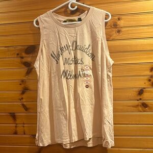 NWT light pink almost cream women’s Harley Davidson, tank top size 2X